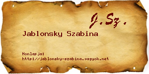 Jablonsky Szabina névjegykártya