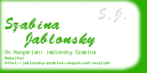 szabina jablonsky business card